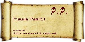 Prauda Pamfil névjegykártya